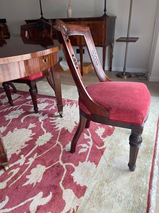 Silla inglesa de Comedor Caoba Antigua 