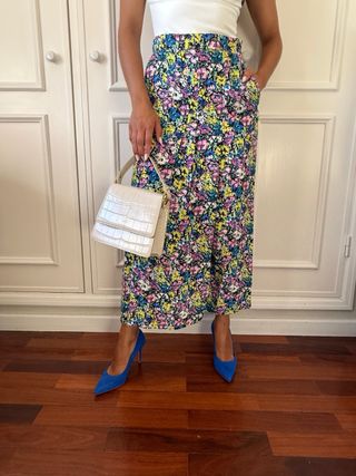 Calça Zara floral - Culotte
