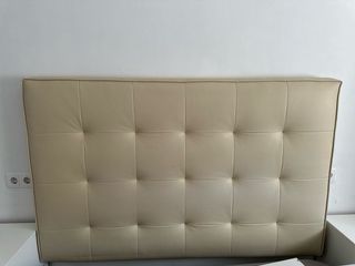 Cabecero cama piel sintética beige