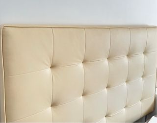 Cabecero cama piel sintética beige