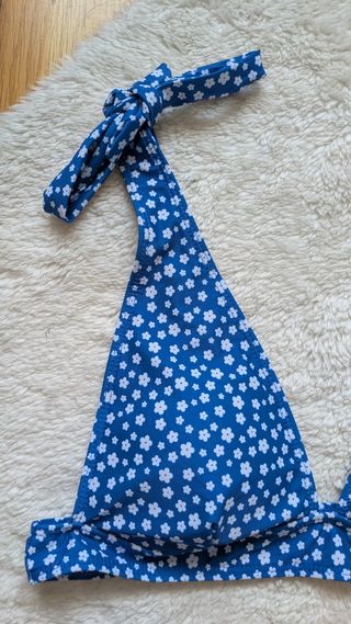 Bikini Shein azul estampado floral