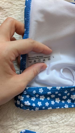 Bikini Shein azul estampado floral