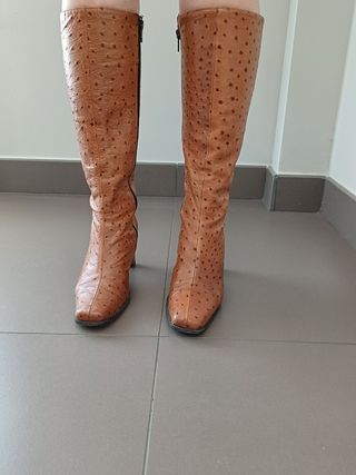 Botas piel marrón Ostrich