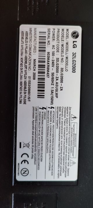 TELEVISIÓN TV LG 32" LCD NEGRA