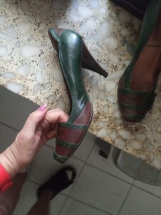 Zapatos Troppa Piel Marrón-Verde 38
