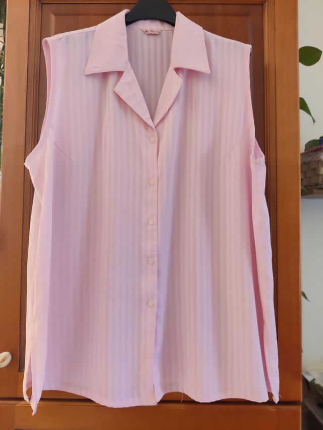 Blusa rosa a giromaniche