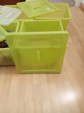 Cajas almacenaje - 4 uds. - Verde