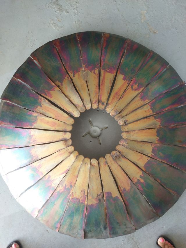 Gran Lámpara metal dorada multicolor