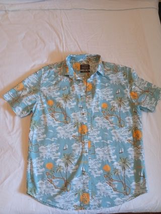 Camisa hawaiana unisex M - Azul/Amarilla
