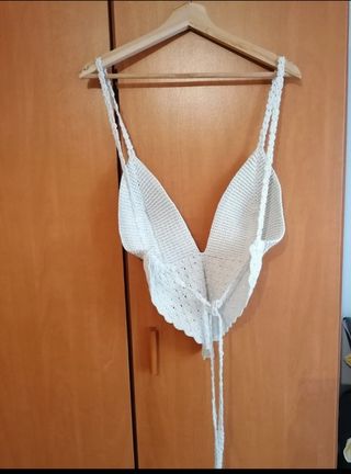 Top ganchillo beige - Talla única