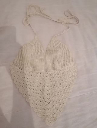 Top ganchillo beige - Talla única