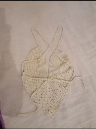 Top ganchillo beige - Talla única