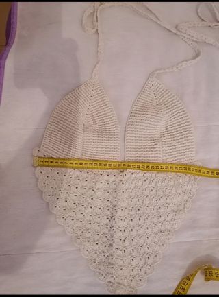 Top ganchillo beige - Talla única