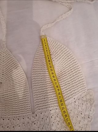 Top ganchillo beige - Talla única