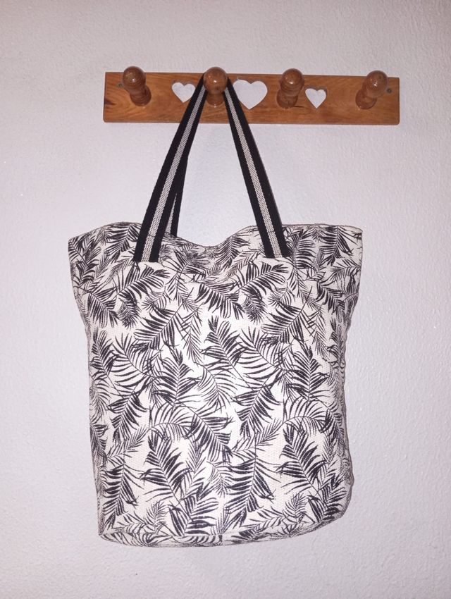 Bolso Tote blanco y negro