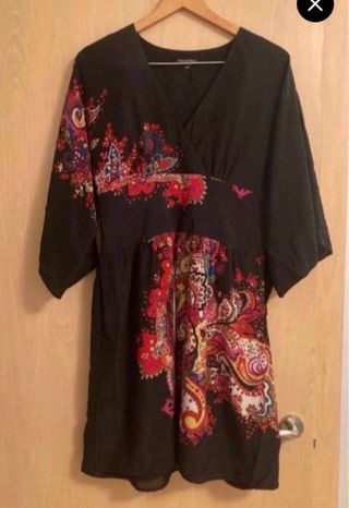 Vestido negro estampado - talla M