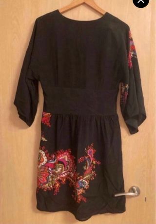 Vestido negro estampado - talla M