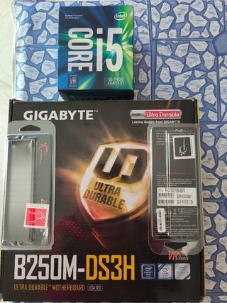 Gigabyte B250M-DS3H + i5-7400 + 16GB RAM