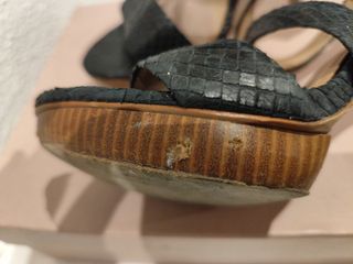 Sandalias tacón UTERQUE negras