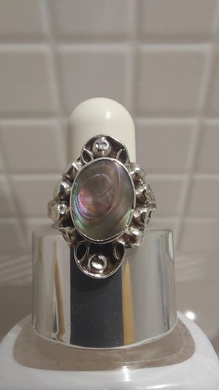 Anillo plata nácar multicolor