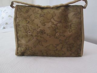 Bolso mano encaje beige