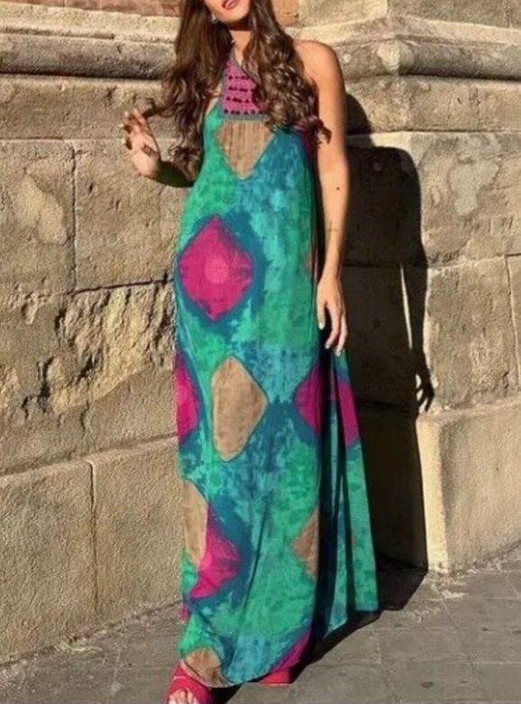 Vestido largo tie de Zara