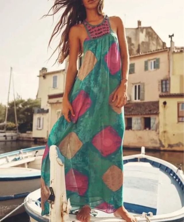 Vestido largo tie de Zara