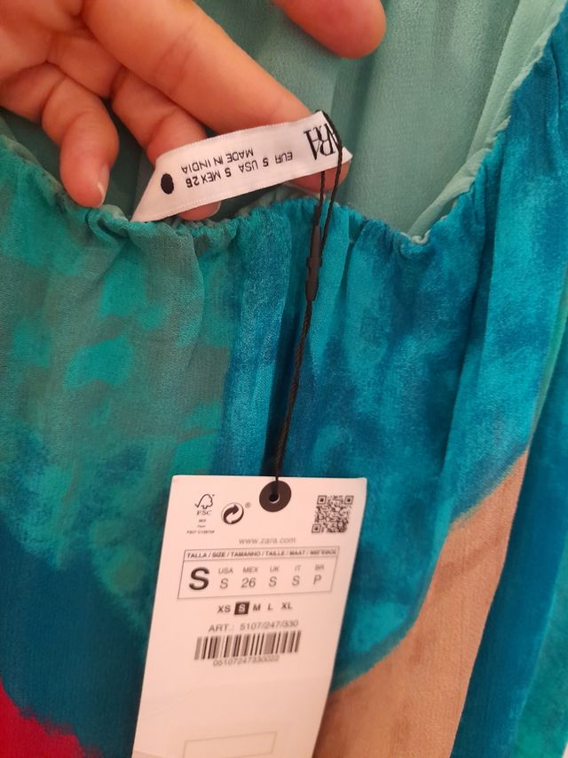 Vestido largo tie de Zara