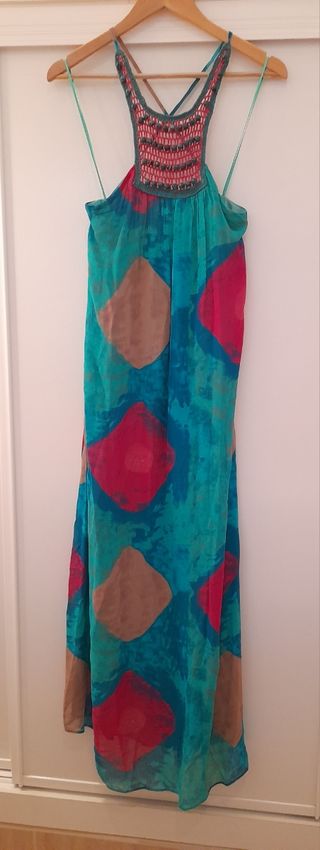 Vestido largo tie de Zara