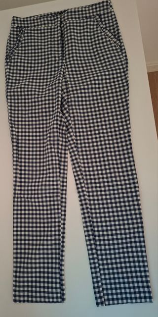 Pantalones vichy Zara - Azul y blanco
