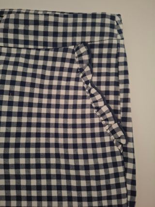 Pantalones vichy Zara - Azul y blanco
