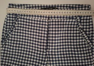 Pantalones vichy Zara - Azul y blanco
