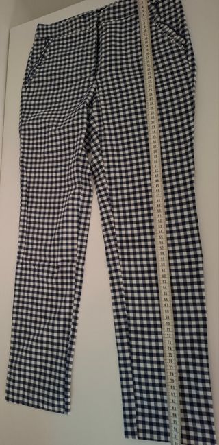 Pantalones vichy Zara - Azul y blanco
