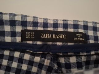 Pantalones vichy Zara - Azul y blanco
