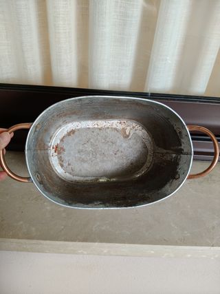 Ciotola metallo zincato vintage