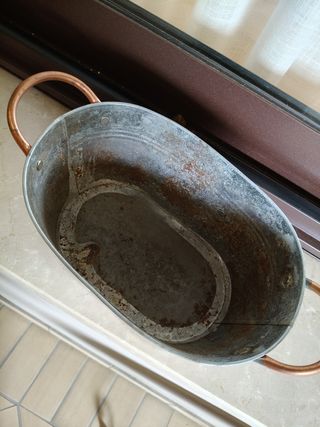 Ciotola metallo zincato vintage