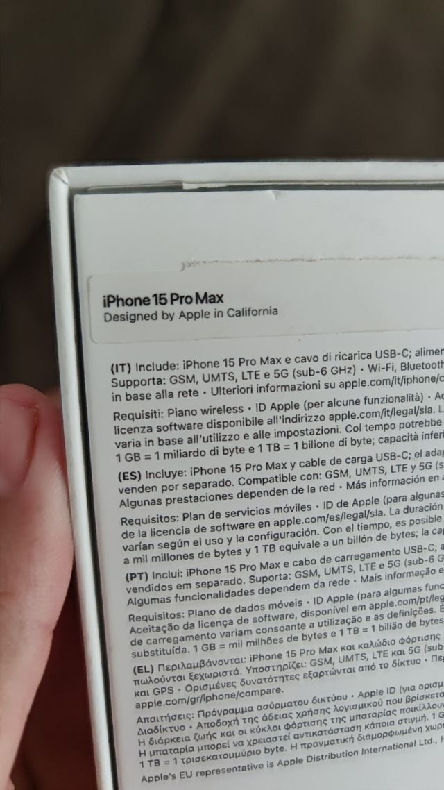 iPhone 15 Pro Max - Caja