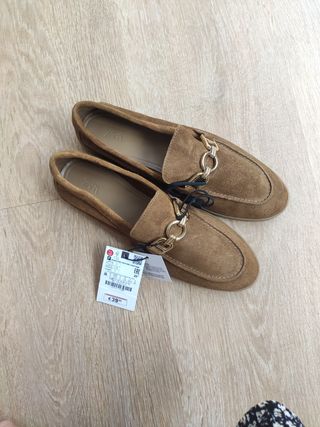 Mocasines serraje Zara marrón - 36