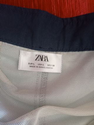 Bañador ZARA Hombre L - Azul y Blanco