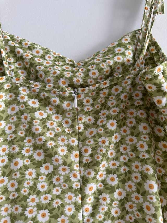 Vestido flores verde claro