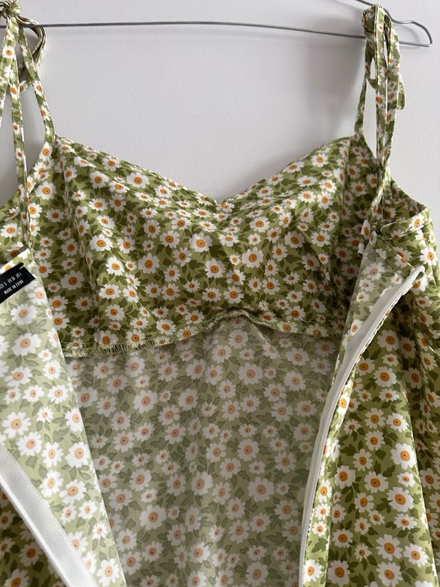 Vestido flores verde claro