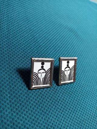 Pendientes artesanales | Plata y negro