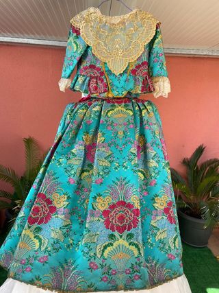 Traje Fallera niña - turquesa y dorado