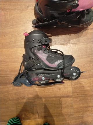Patines del número 38 Oxelo: casco, bolsa, protecc