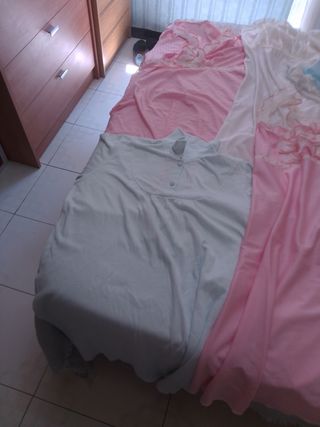 Camisones vintage rosa y azul