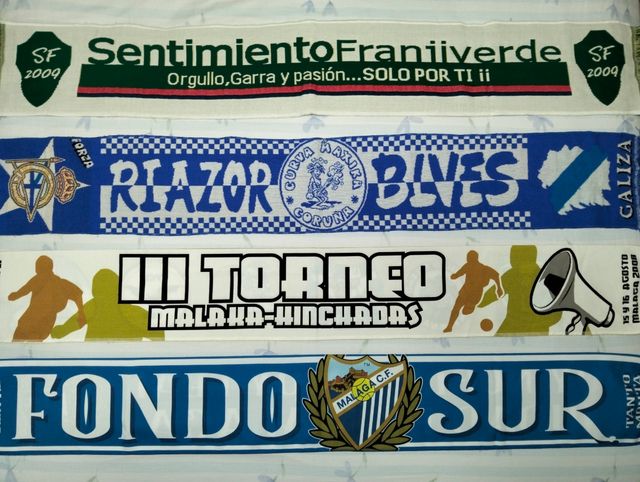 Lote 3 bufandas fútbol España ultras