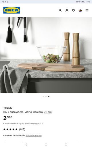 Ensaladera vidrio IKEA - transparente