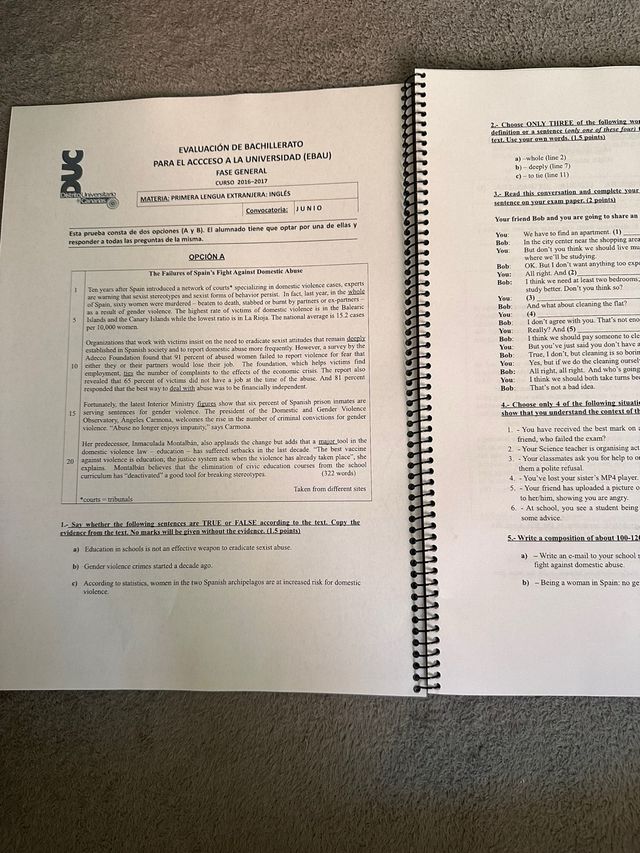 Cuaderno PAU Inglés