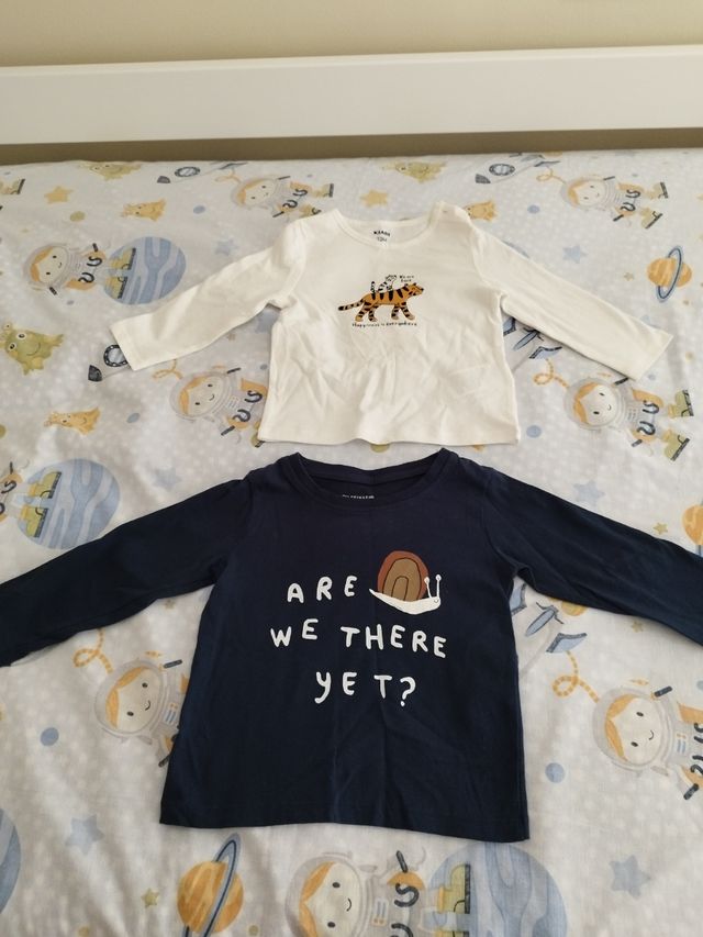 2 Camisetas manga larga bebé