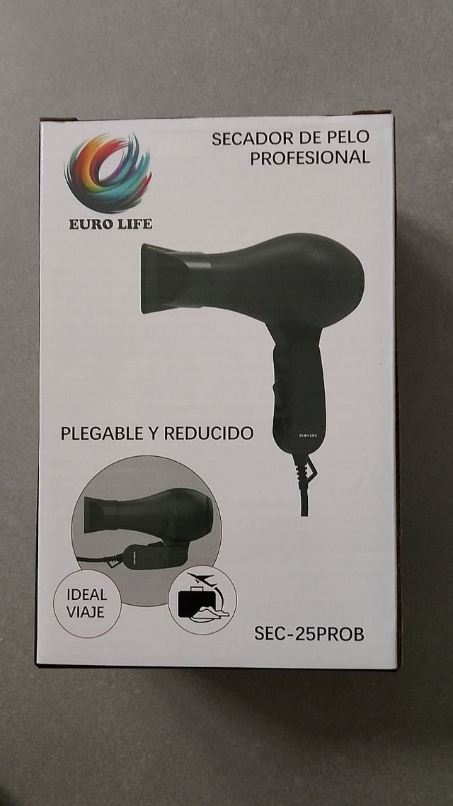 Secador de pelo EURO LIFE plegable y reducido